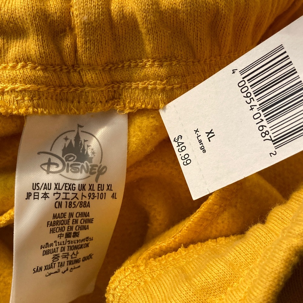 Disney Parks Mickey Mouse Gold Joggers Sweatpants Women Size M, L, XL, 2X, 3X - Picture 10 of 11